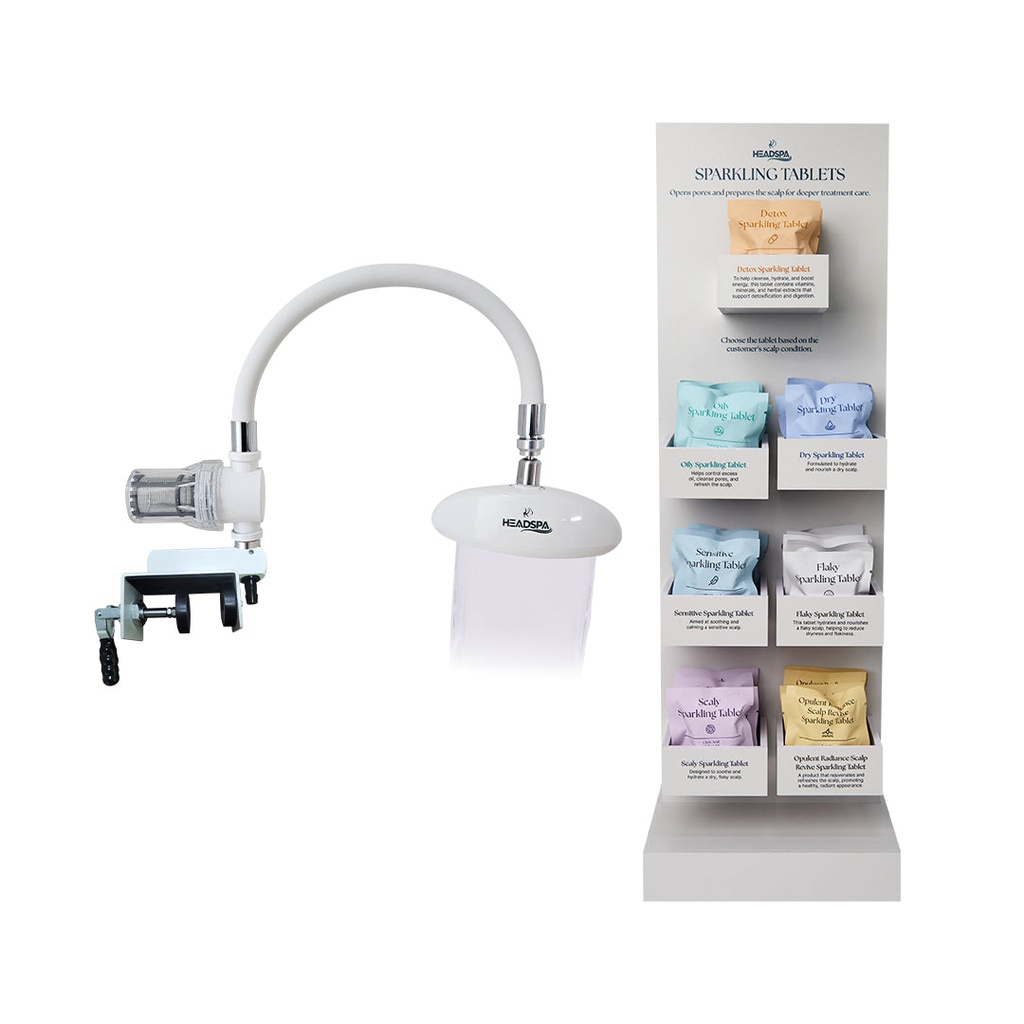 [WATERFALLDS- Aqua Glow] Sparkling Tablet Display Set with Waterfall - Aqua Glow